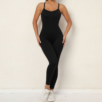 Combinaison de sport dos nu à bretelles croisées