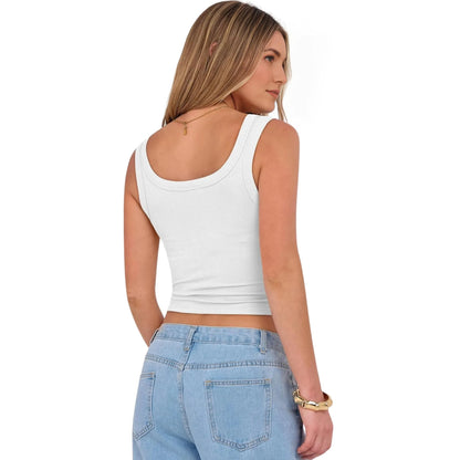 Soft Ribbed Slim Fit Crop Tank Top For Women