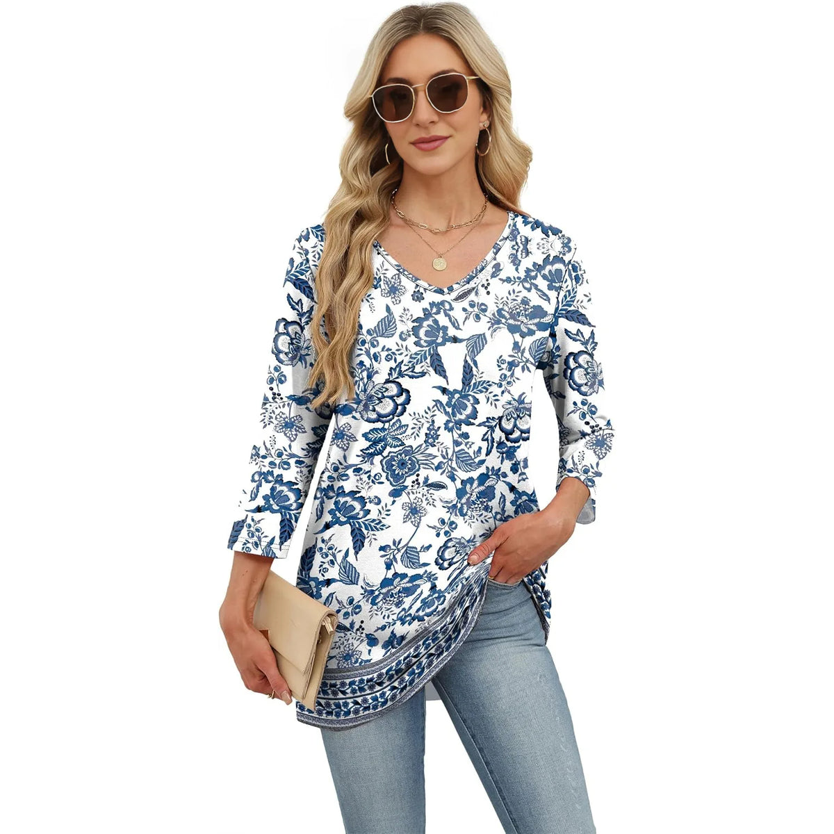 Casual Loose Sleeve Everyday Tunic Top For Women