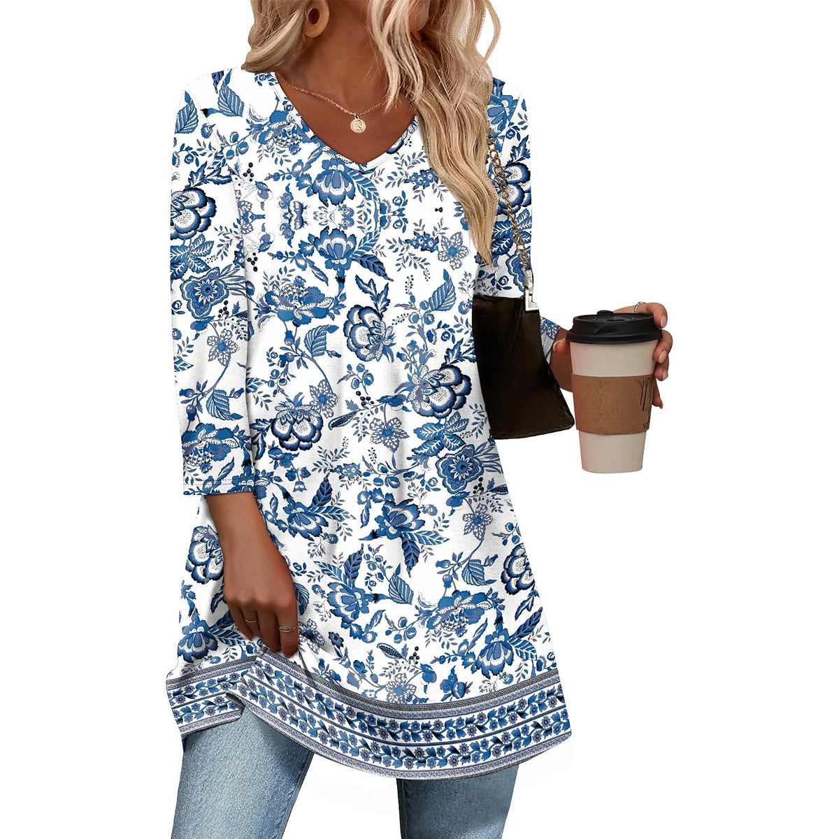 Casual Loose Sleeve Everyday Tunic Top For Women