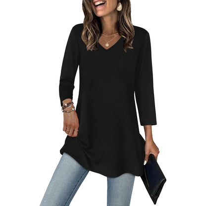 Casual Loose Sleeve Everyday Tunic Top For Women