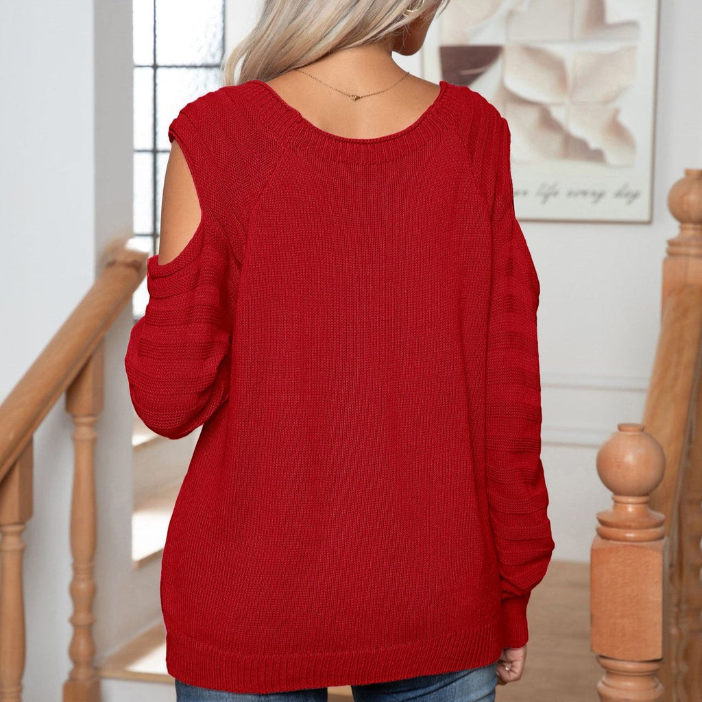 Elegant Button Twist Knitted Pullover Sweater