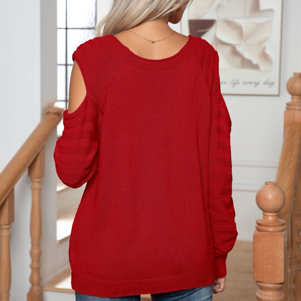Elegant Button Twist Knitted Pullover Sweater
