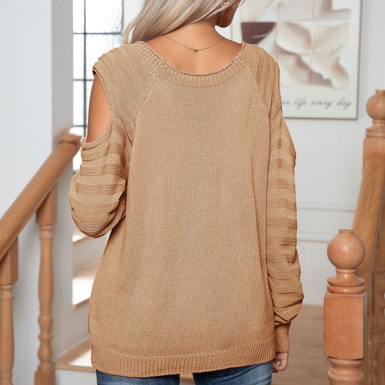 Pull élégant en tricot torsadé avec boutons