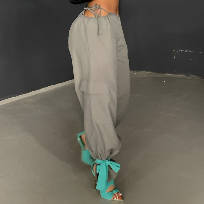 Casual Hollow Out Cutout Drawstring Pants