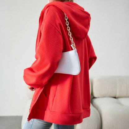 Casual Zipper Hooded Loose Cardigan Jacket