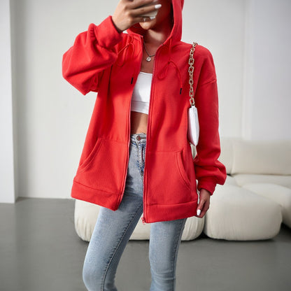 Casual Zipper Hooded Loose Cardigan Jacket