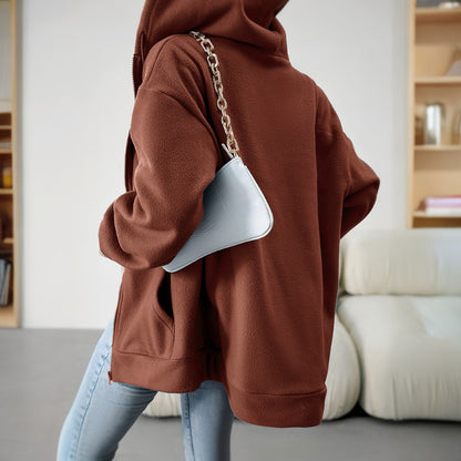 Casual Zipper Hooded Loose Cardigan Jacket