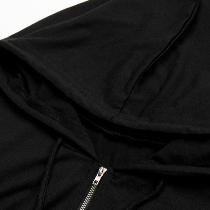 Casual Long Sleeve Hooded Zipper Jumpsuit