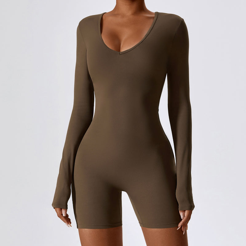 Casual Long Sleeve Yoga Romper