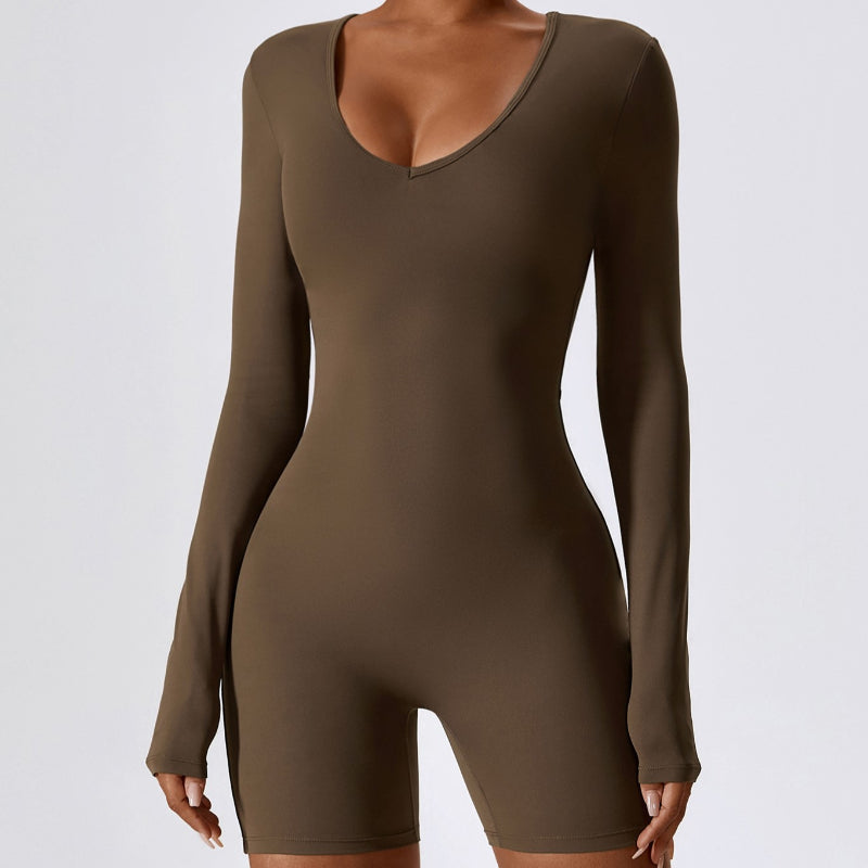 Casual Long Sleeve Yoga Romper