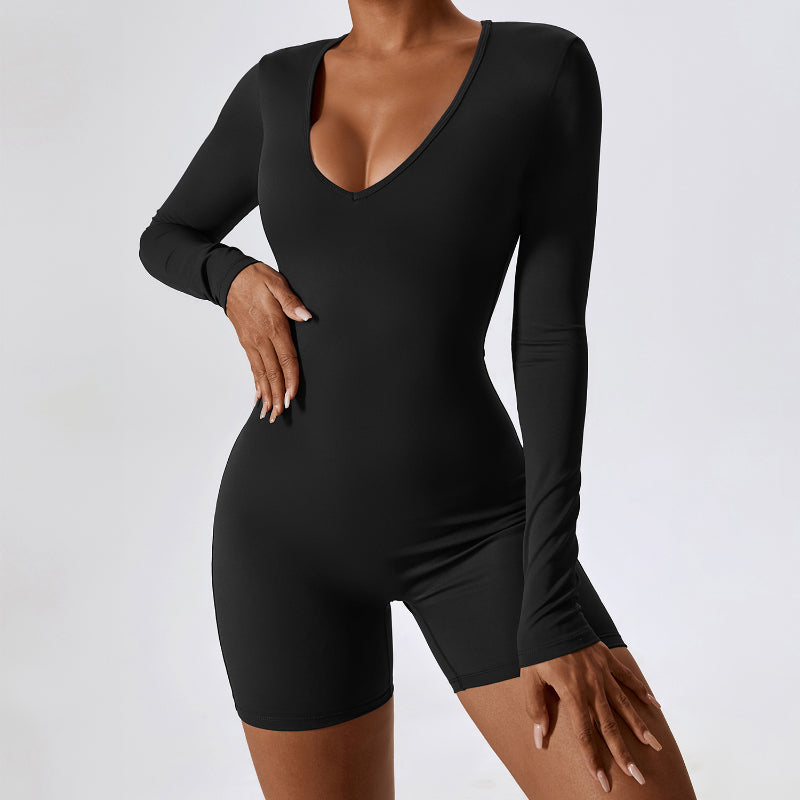 Casual Long Sleeve Yoga Romper