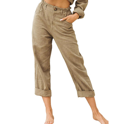 Casual Loose Elastic Linen Pants
