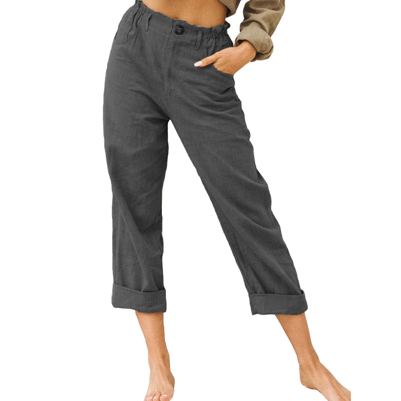 Casual Loose Elastic Linen Pants