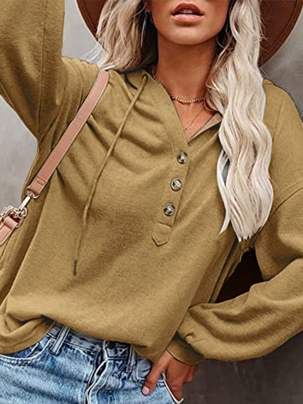 Casual Loose Solid Color Sweatshirt Hoodie