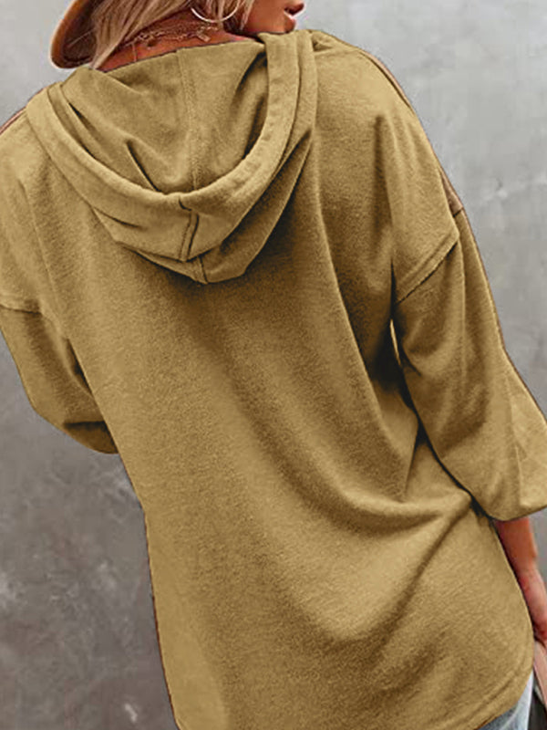 Casual Loose Solid Color Sweatshirt Hoodie