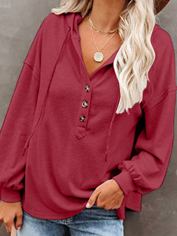 Casual Loose Solid Color Sweatshirt Hoodie