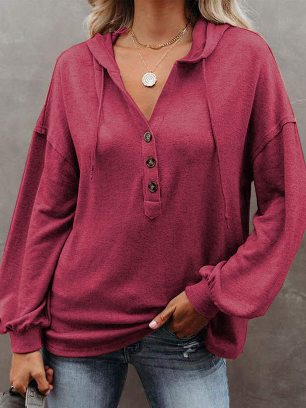 Casual Loose Solid Color Sweatshirt Hoodie