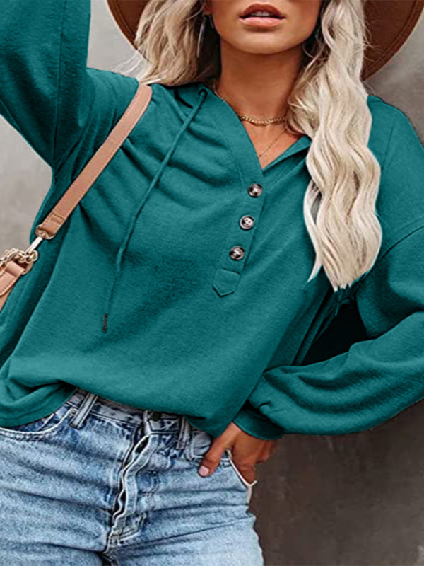 Casual Loose Solid Color Sweatshirt Hoodie