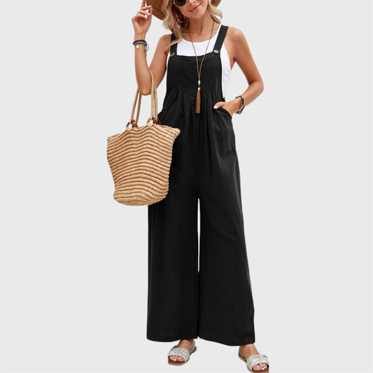 Lässige, lockere Jumpsuit-Hose mit Hosenträgern