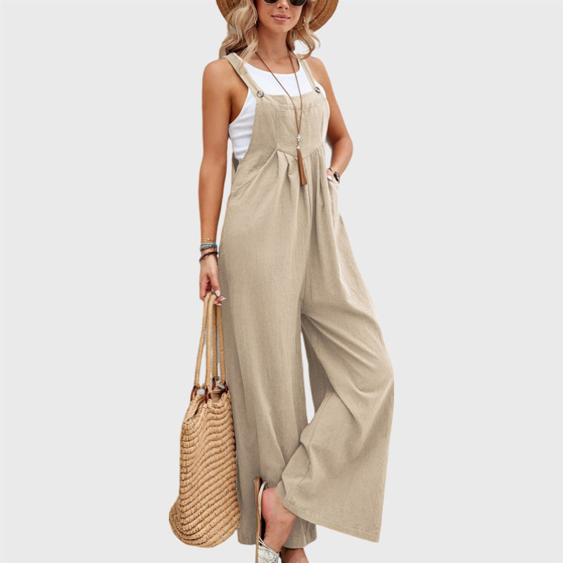 Lässige, lockere Jumpsuit-Hose mit Hosenträgern