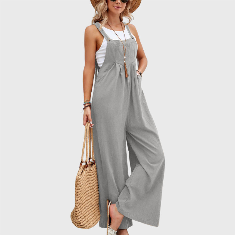 Lässige, lockere Jumpsuit-Hose mit Hosenträgern