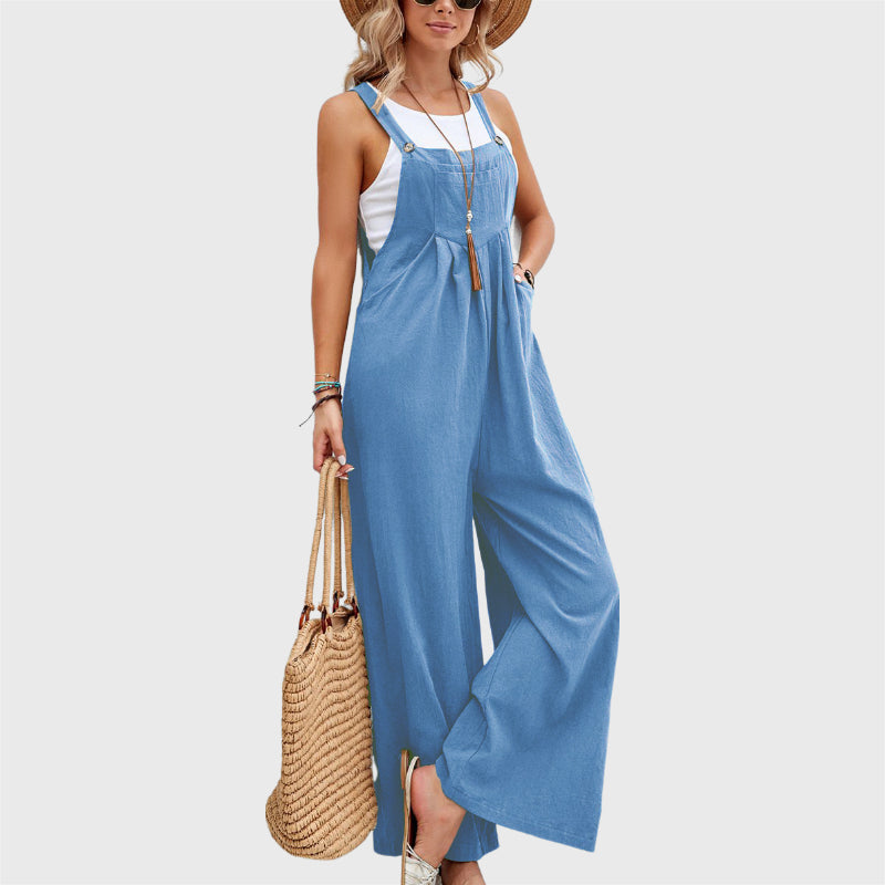 Lässige, lockere Jumpsuit-Hose mit Hosenträgern