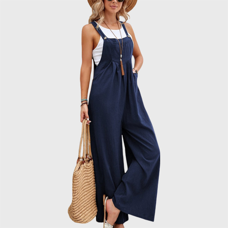 Lässige, lockere Jumpsuit-Hose mit Hosenträgern