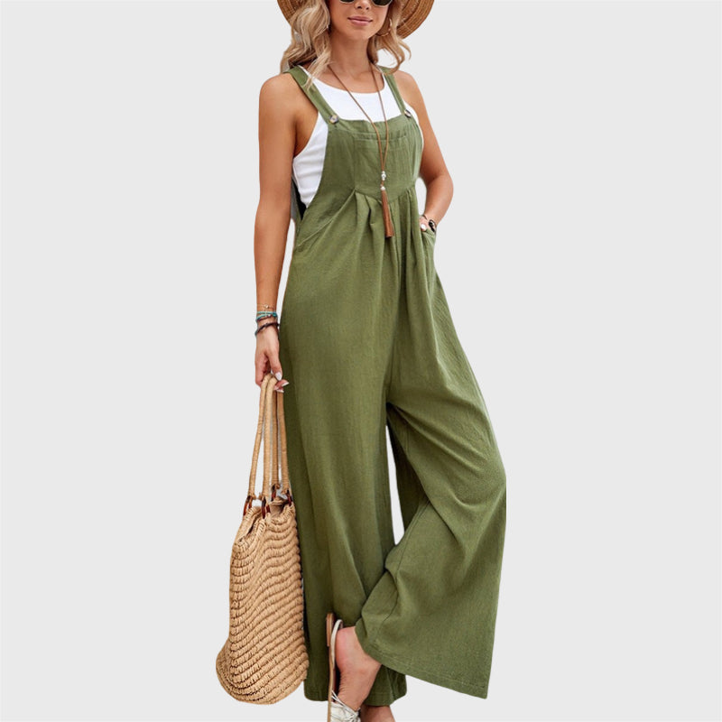 Lässige, lockere Jumpsuit-Hose mit Hosenträgern