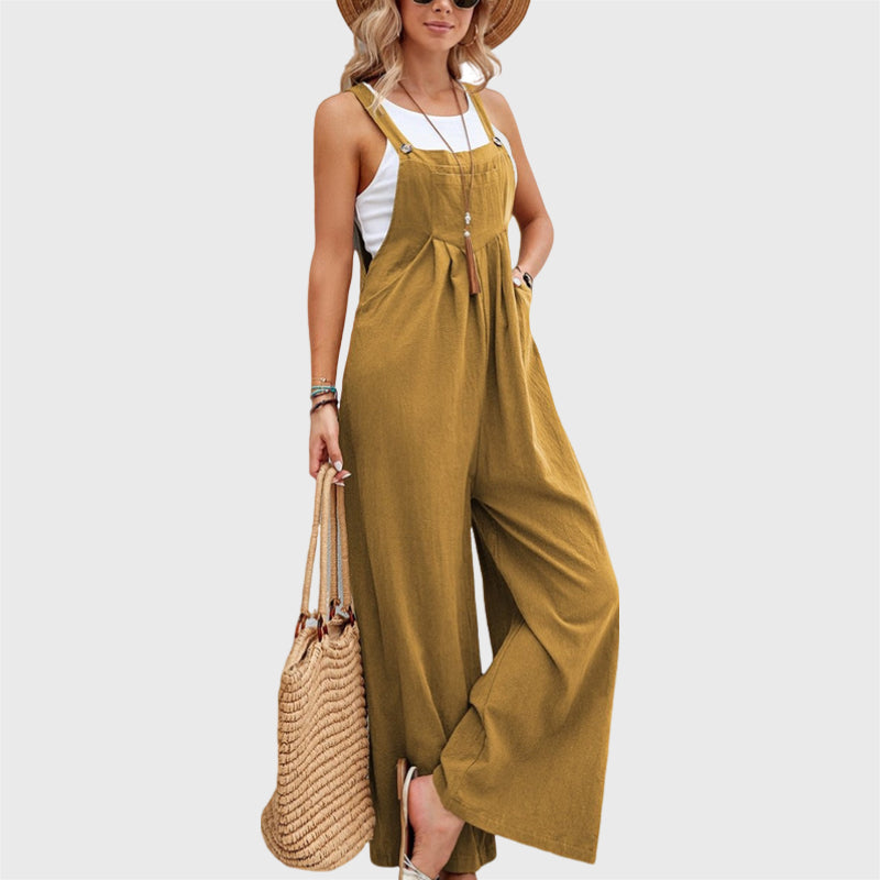 Lässige, lockere Jumpsuit-Hose mit Hosenträgern