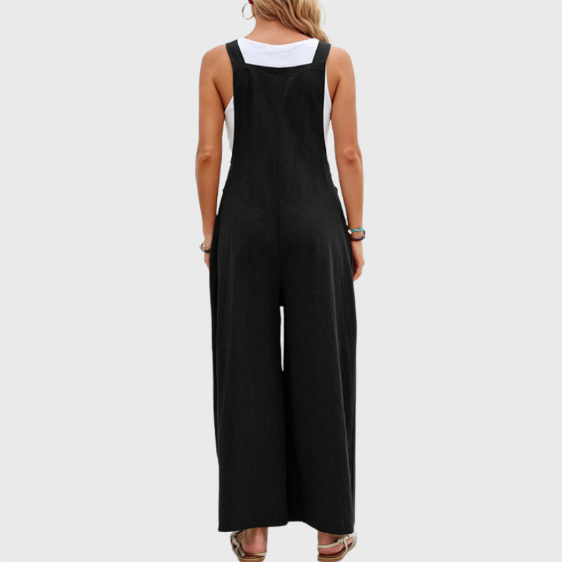 Lässige, lockere Jumpsuit-Hose mit Hosenträgern