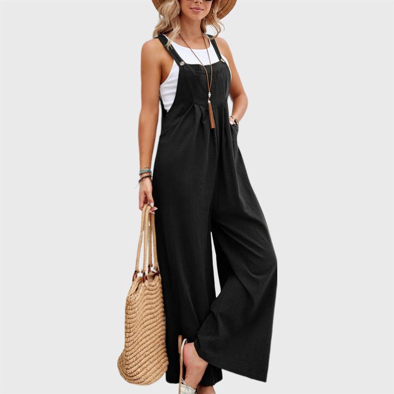 Lässige, lockere Jumpsuit-Hose mit Hosenträgern