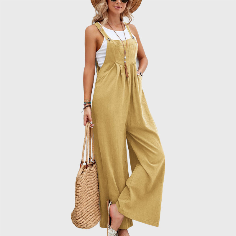 Lässige, lockere Jumpsuit-Hose mit Hosenträgern