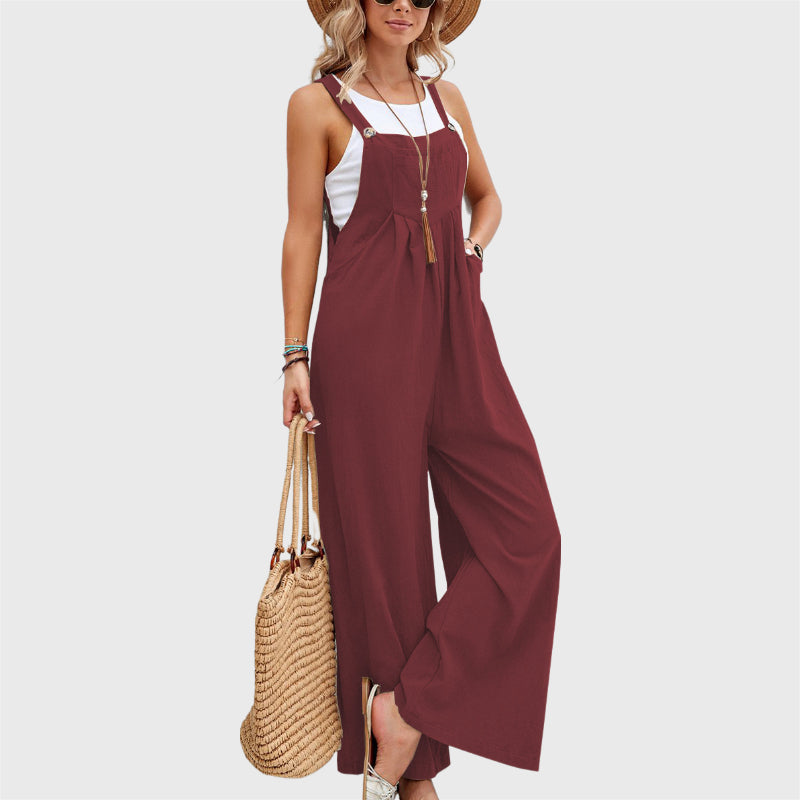 Lässige, lockere Jumpsuit-Hose mit Hosenträgern