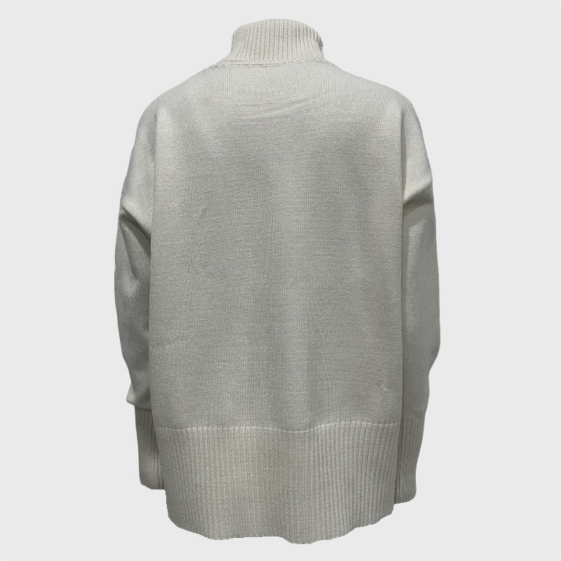 Casual Plain High Collar Knit Pullover Sweater