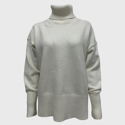 Casual Plain High Collar Knit Pullover Sweater