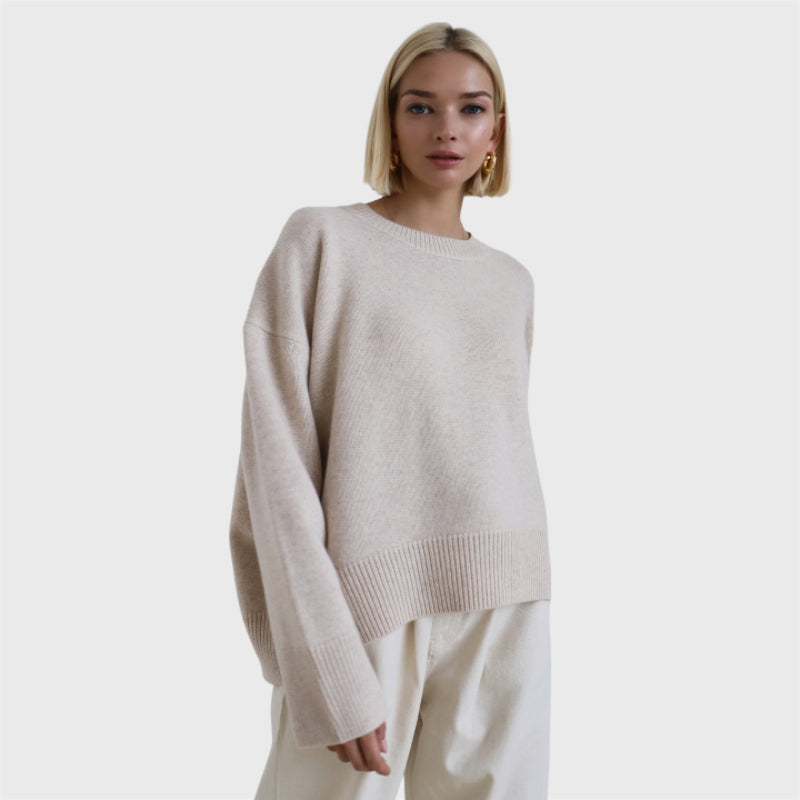 Casual Plain Knit Loose Pullover Sweater