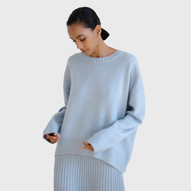 Casual Plain Knit Loose Pullover Sweater