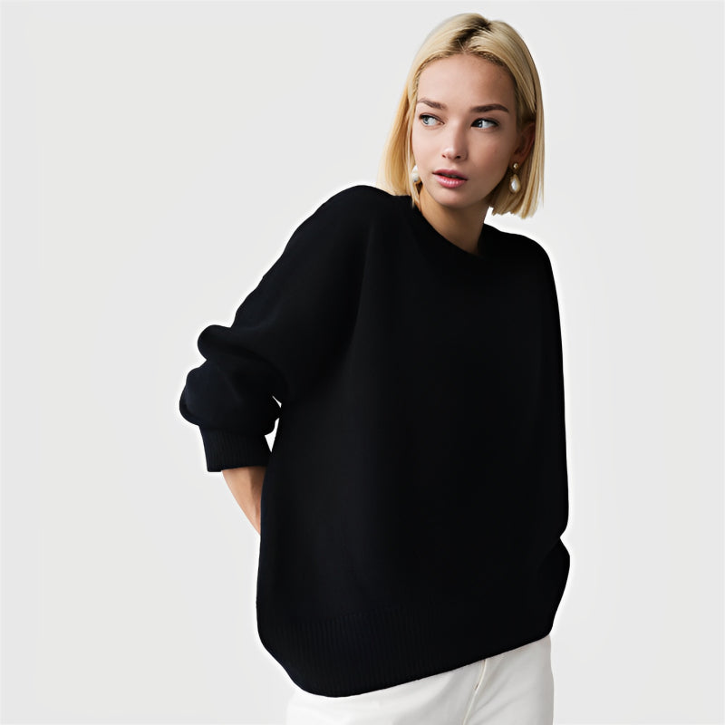 Casual Plain Knit Loose Pullover Sweater