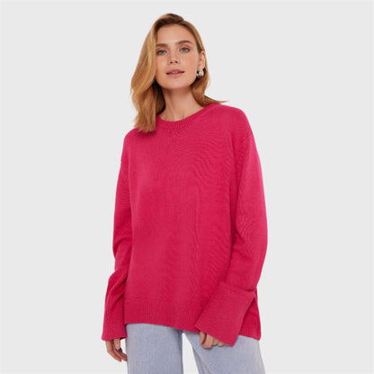 Casual Plain Knit Loose Pullover Sweater