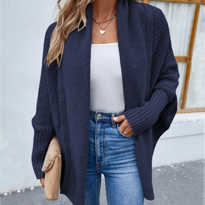 Casual Plain Knit Sweater Cardigan