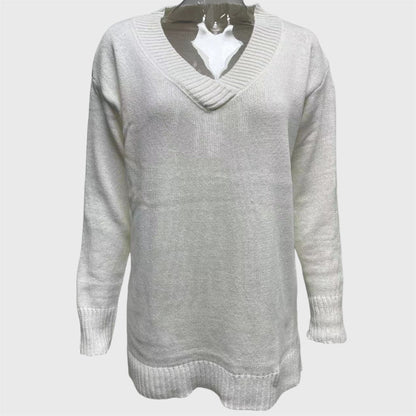 Casual Plain Long Sleeve Pullover Sweater