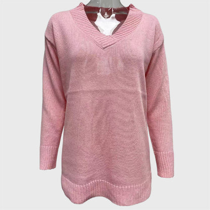 Casual Plain Long Sleeve Pullover Sweater