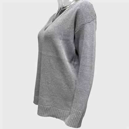 Casual Plain Long Sleeve Pullover Sweater