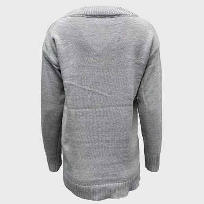 Casual Plain Long Sleeve Pullover Sweater