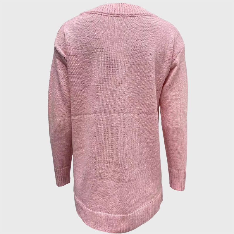 Lässiger, schlichter Pullover mit langen Ärmeln