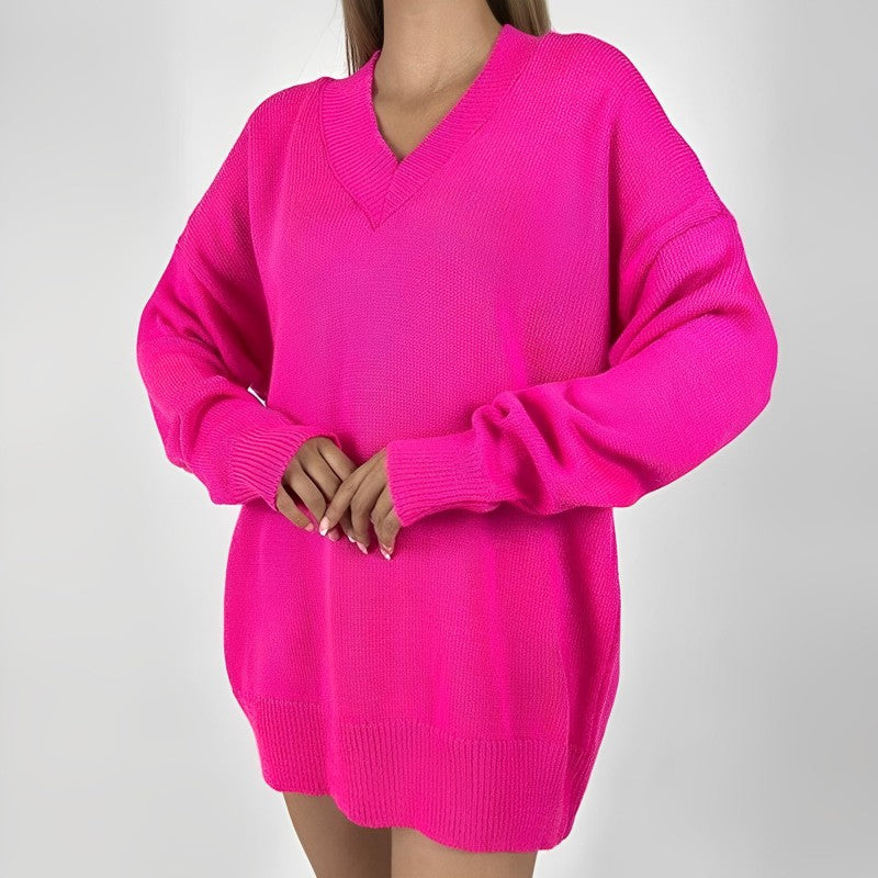 Casual Plain Oversized Pullover Sweater