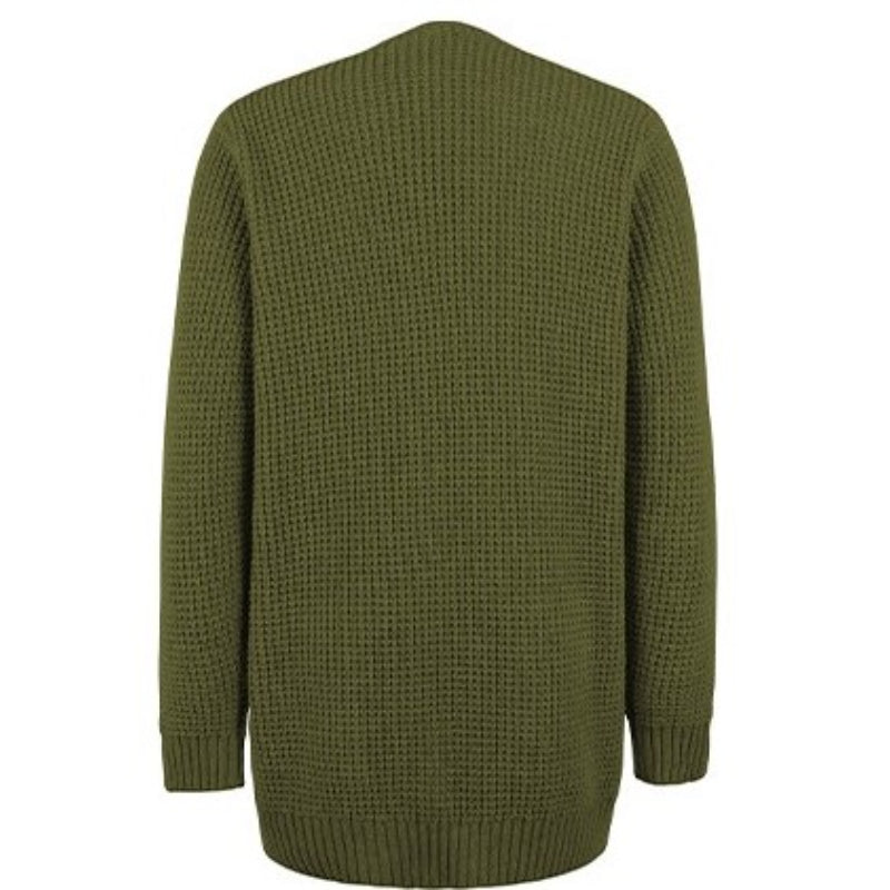 Lässiger, schlichter Pullover-Cardigan mit Taschenstrick