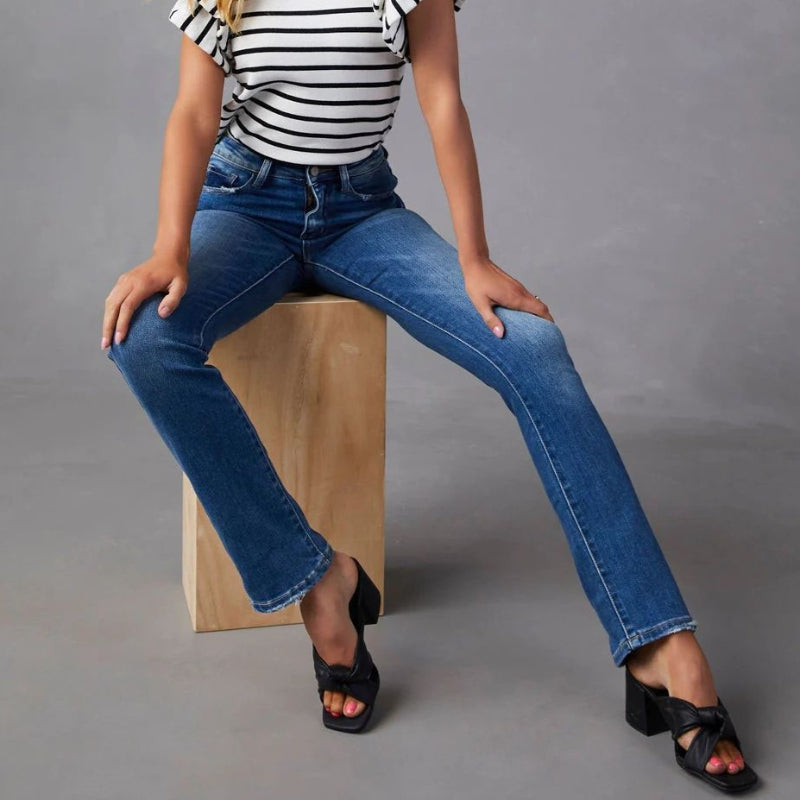 Casual Relaxed Fit Elastic Denim Jeans