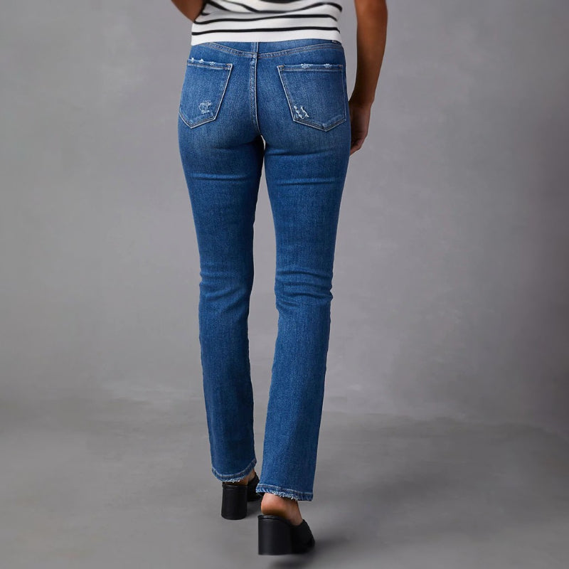 Casual Relaxed Fit Elastic Denim Jeans